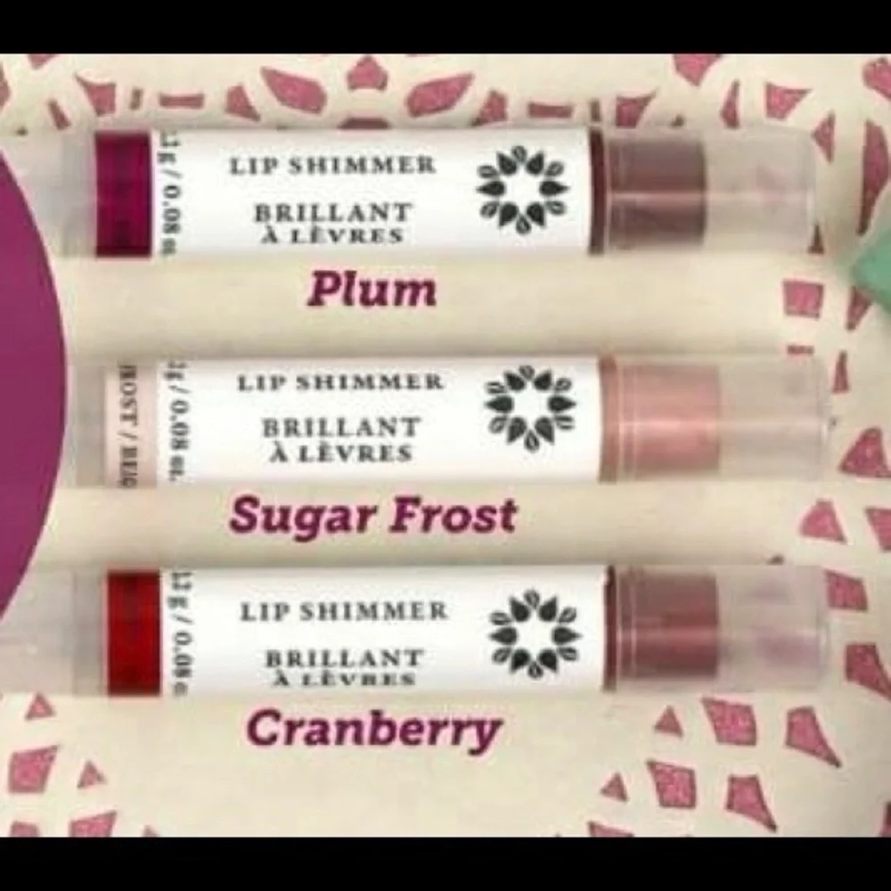 NIB Norwex Lip Shimmer Trio Sugar Frost Cranberry Plum Natural Lip Balm Set
